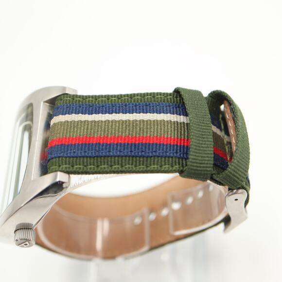 Diesel Mens Army Green Tonneau 44mm Watch Leather Nylon Strap DZ2057 New Battery - Picture 11 of 15